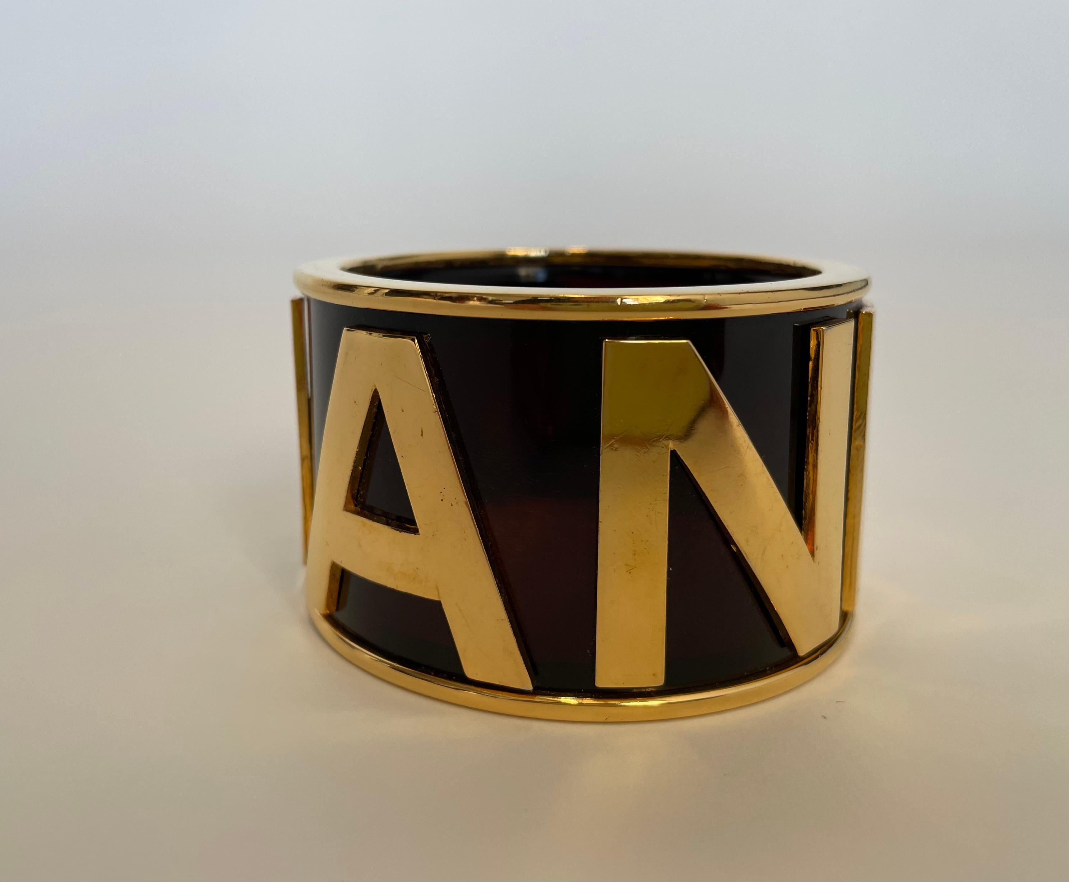 Chanel, large bracelet jonc d'origines plaqué or, printemps-été 1990 en vente 2