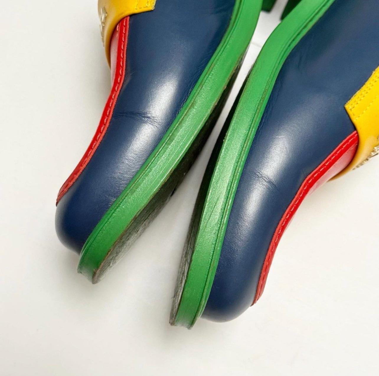 Men's Rare Chanel x Pharrell Williams Multicolor Leather Mules Size 42