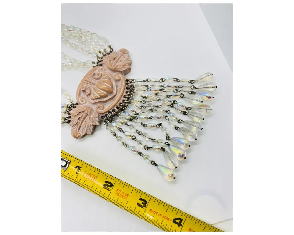 Chantal Thomass Rare ensemble collier et boucles d'oreilles en perles de verre irisé en vente 11