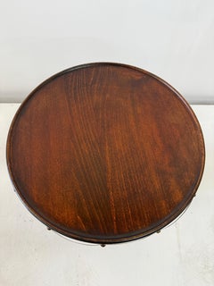 RARE Charles Dudouyt "Corkscrew" Table in Dark Walnut & Copper Trim