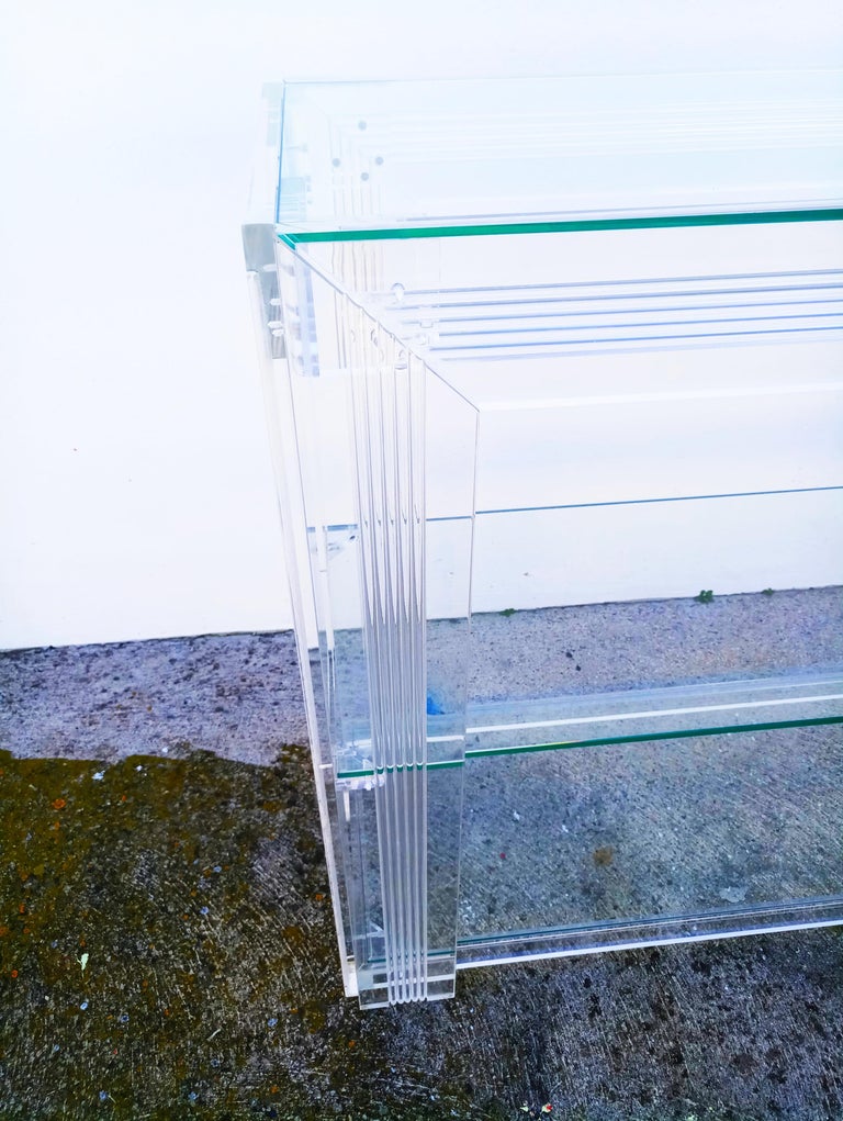 Rare Charles Hollis Jones Lucite Console Table, circa 1970 For Sale at