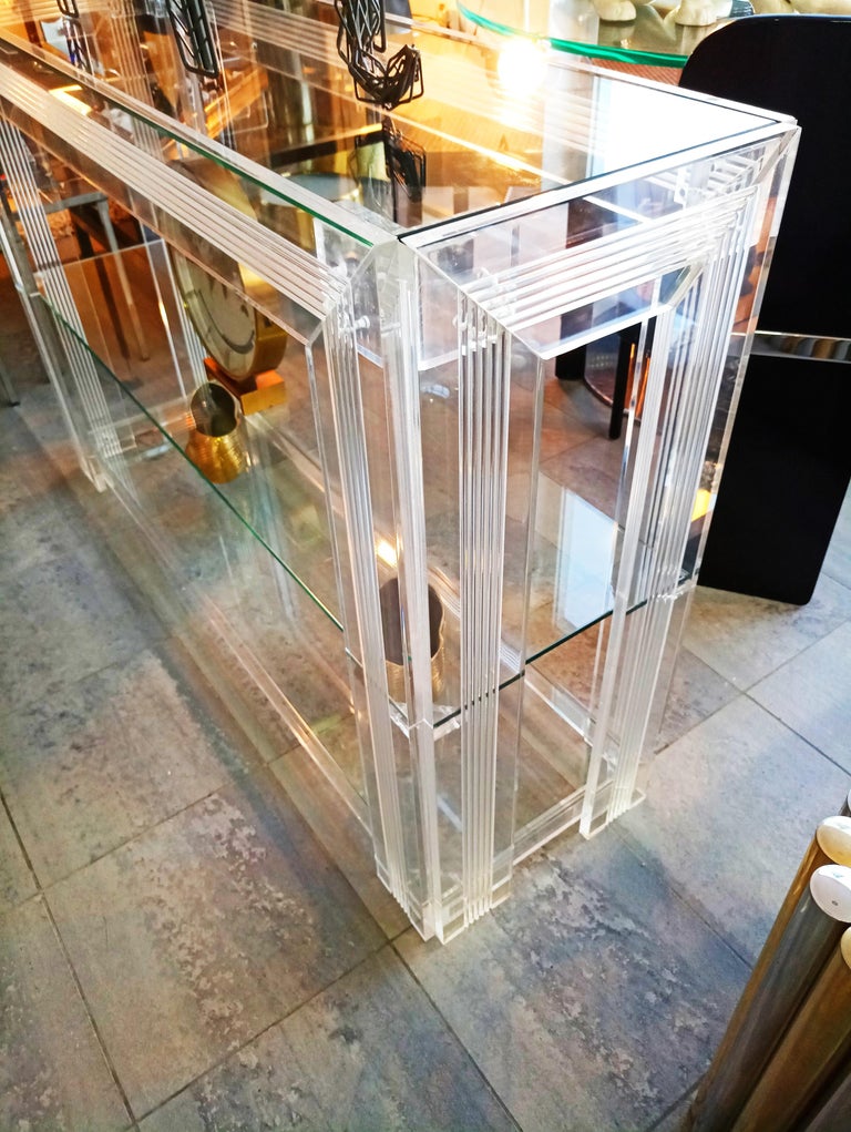 Rare Charles Hollis Jones Lucite Console Table, circa 1970 For Sale at