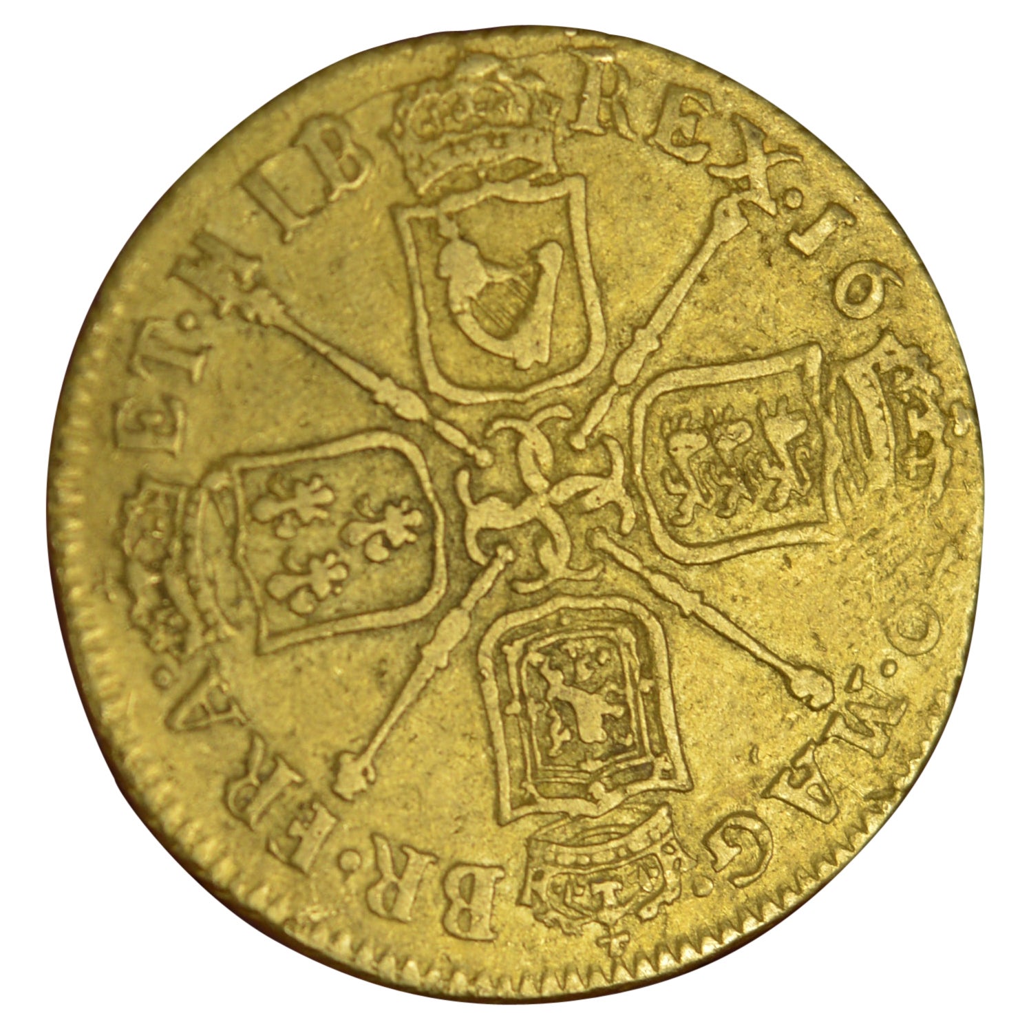 Seltene Charles II. 22 Karat Goldmünze in Vollguinea, 1679 im Angebot