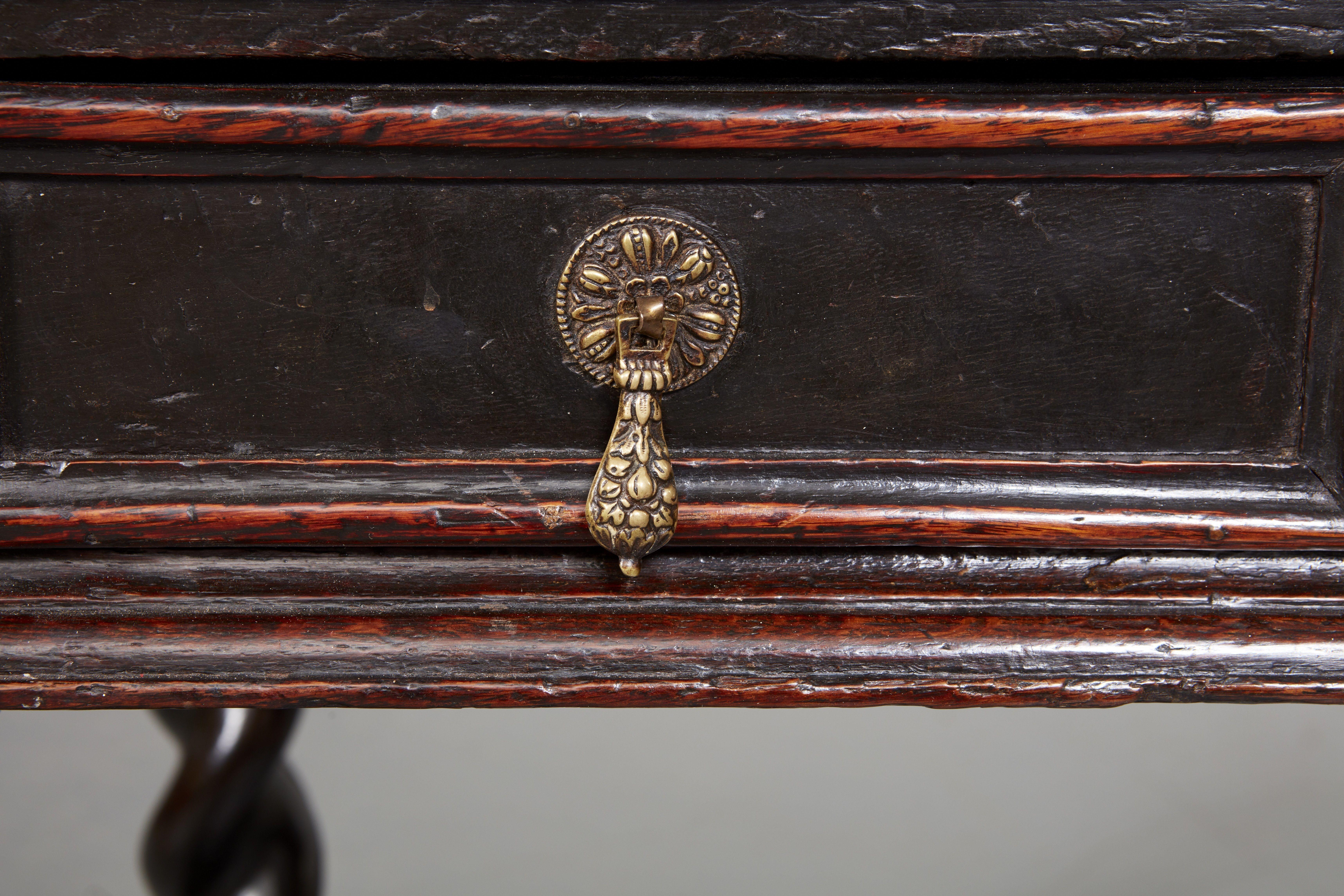 Rare Charles II Single Drawer Side Table For Sale 5