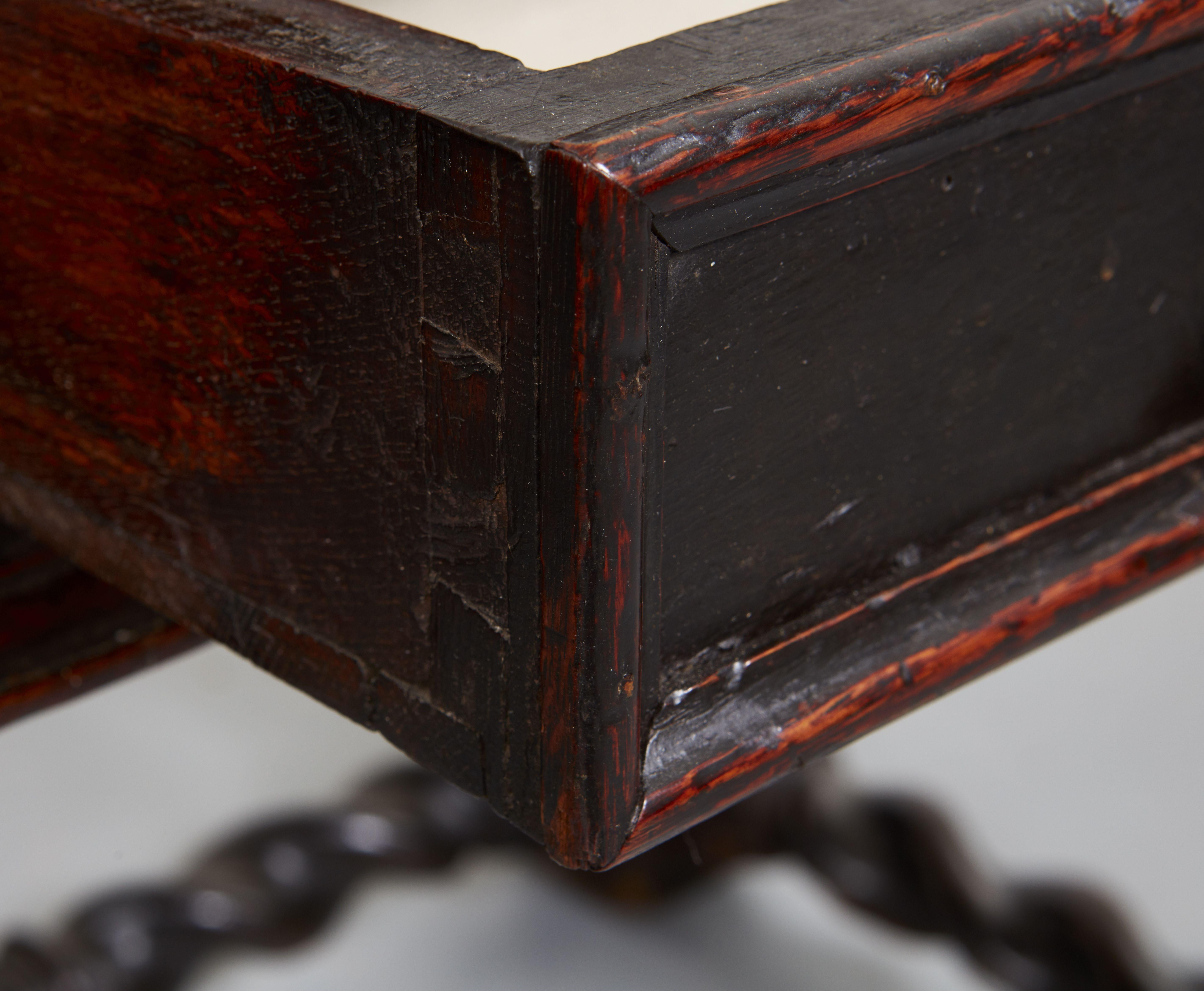 Rare Charles II Single Drawer Side Table For Sale 8