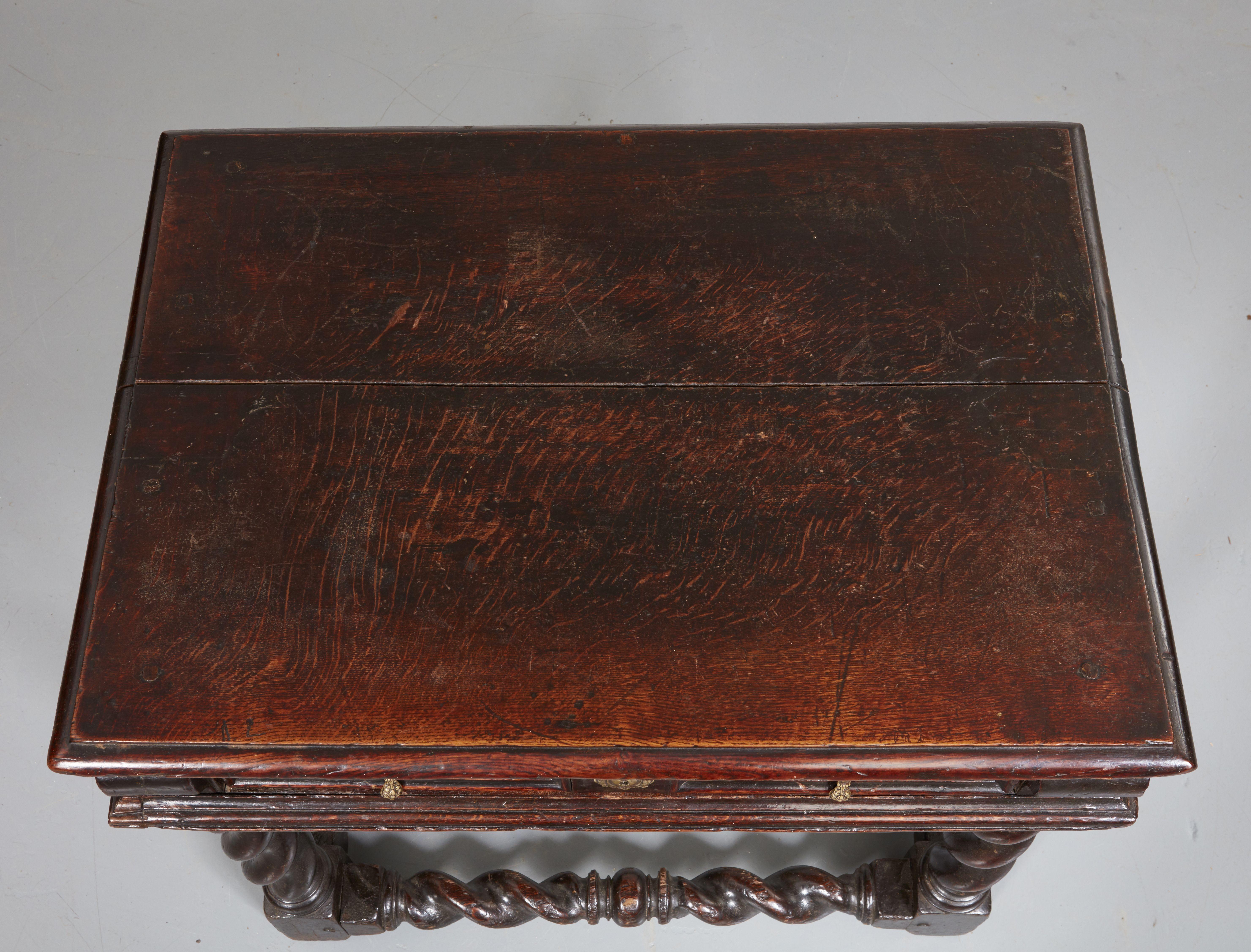 18th Century Rare Charles II Single Drawer Side Table For Sale