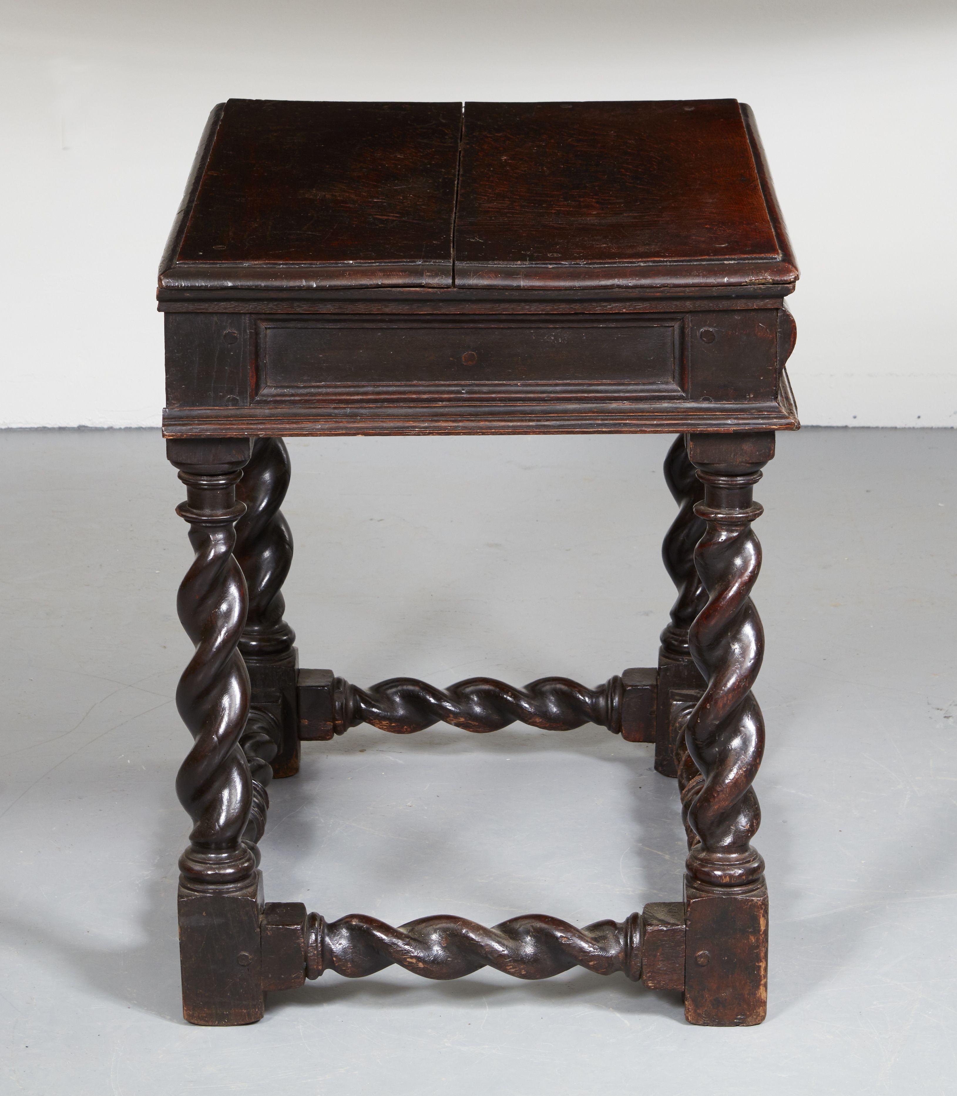 Rare Charles II Single Drawer Side Table For Sale 1
