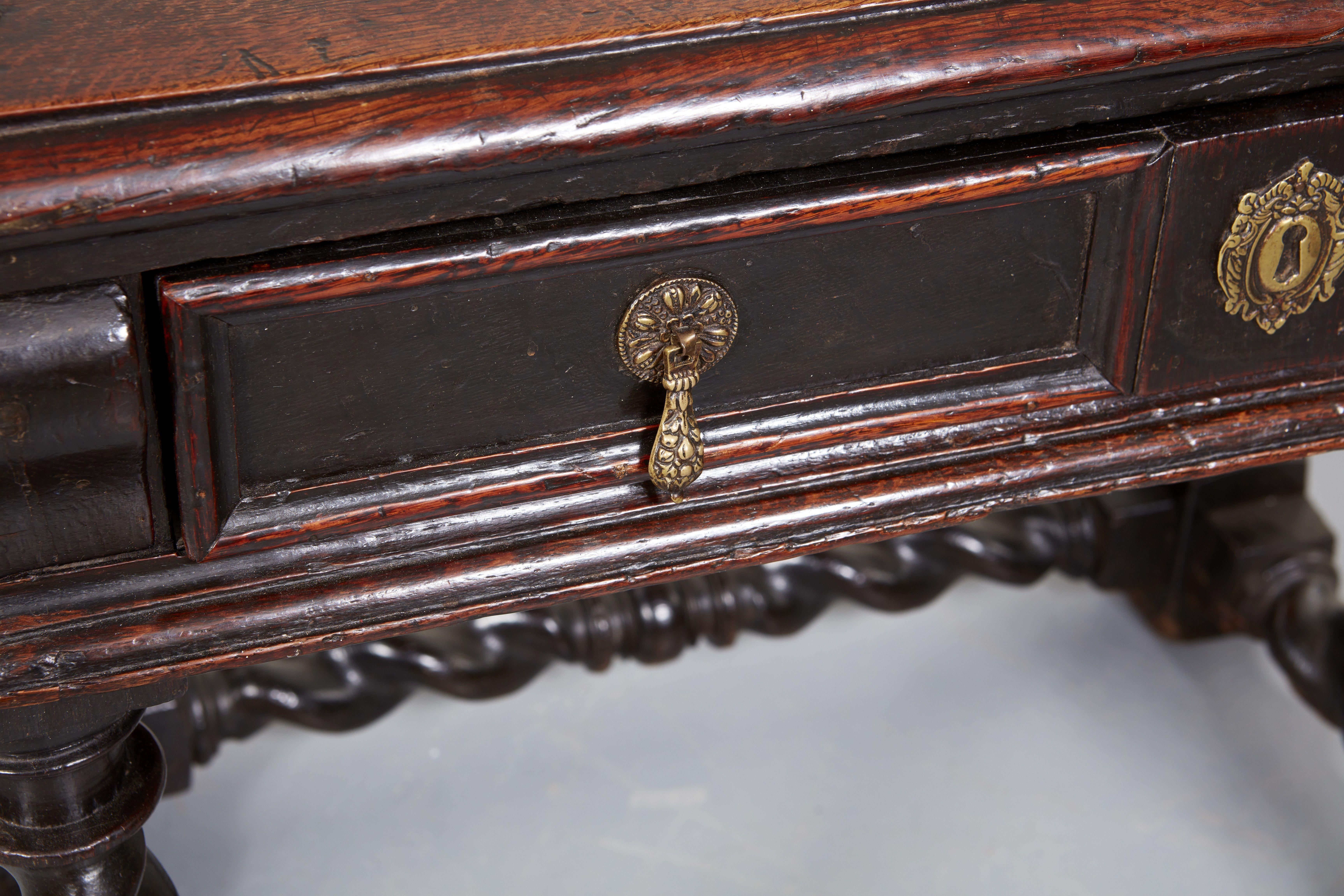 Rare Charles II Single Drawer Side Table For Sale 3
