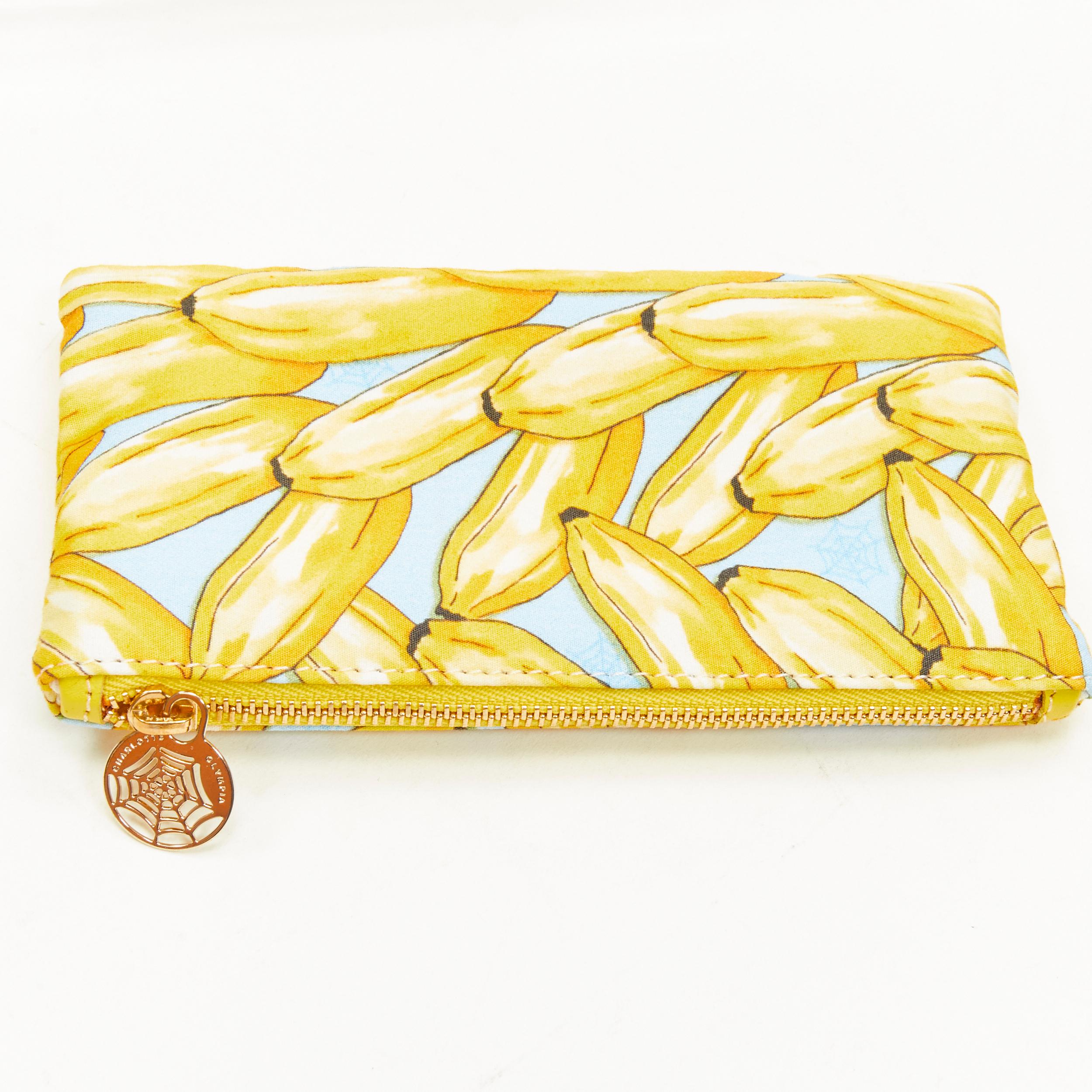 rare CHARLOTTE OLYMPIA yellow Banana charm zip pouch perspex PVC box clutch bag 7
