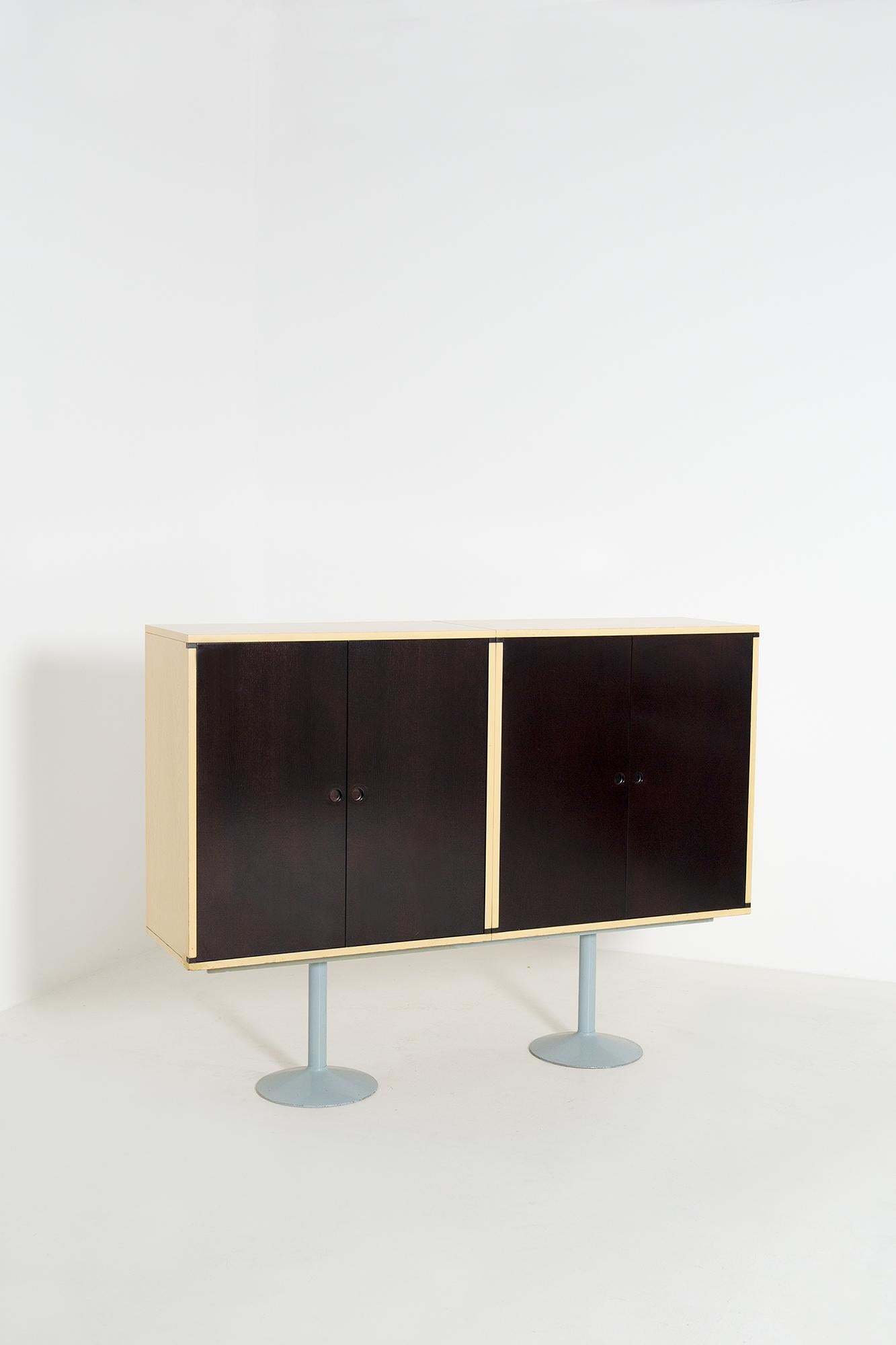 Magnificent and rare sideboard designed by Charlotte Perriand model LC for Cassina Italia 1978 production. The sideboard is the version of Perriand on a model designed in 1934 by Le Corbusier and Pierre Jarannet of 