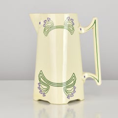 Rara e affascinante brocca per acqua e cioccolato in stile Art Nouveau di Sarreguemines