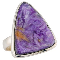 Seltener Charoit Edelstein Silber Ring