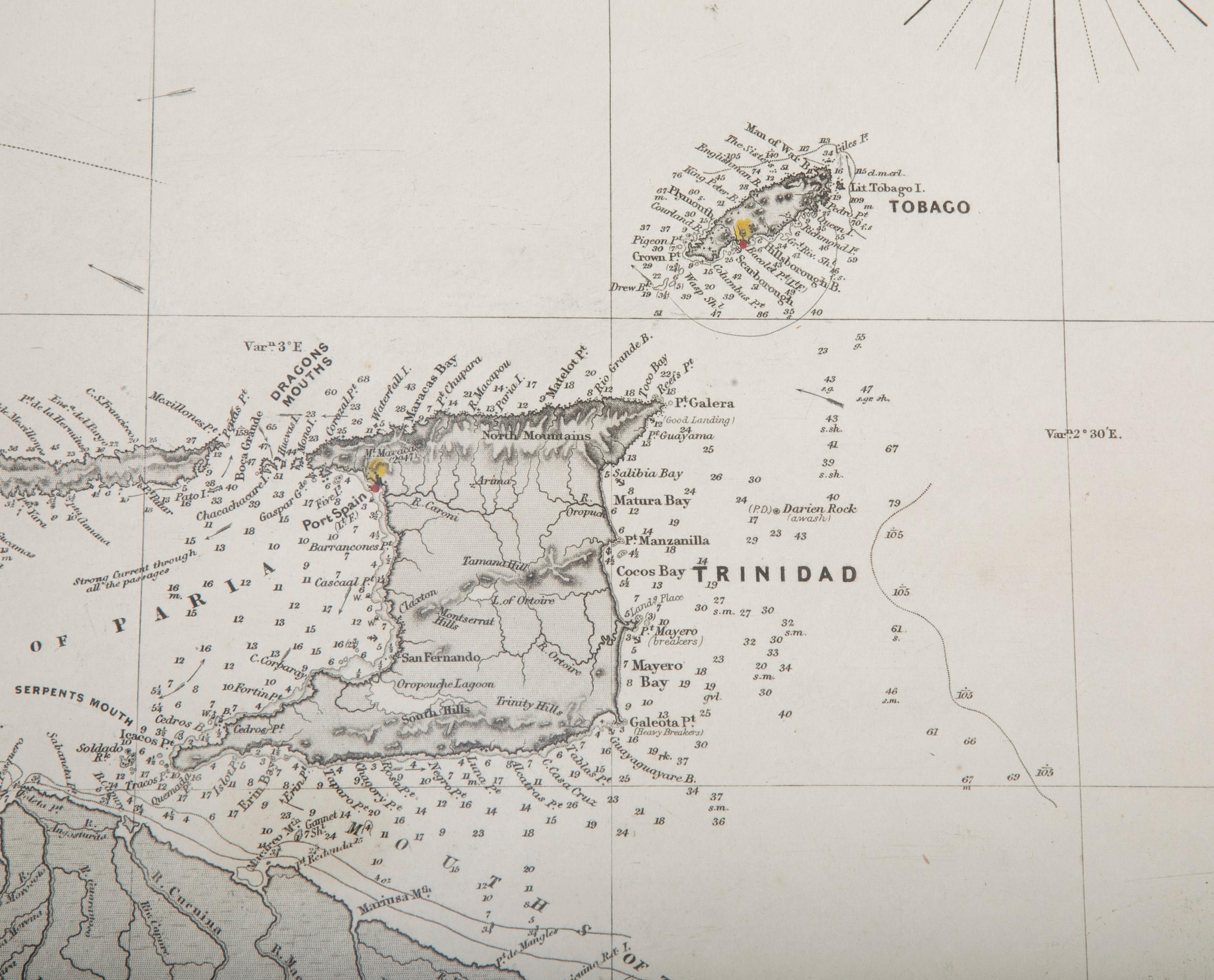 Rare Chart of the Caribbean Islands Published by James Imray & Son, London, 1866 2