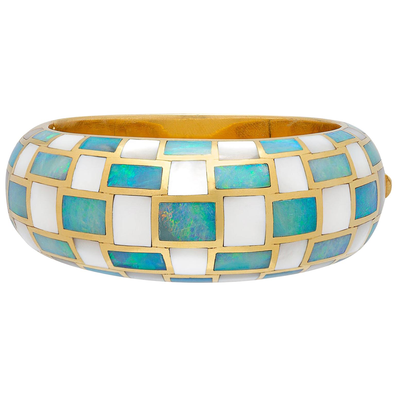 Rare Checkerboard Bangle by Angela Cummings for Tiffany & Co.