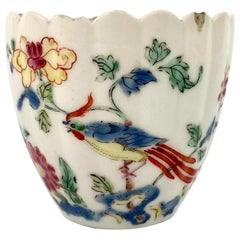 Rare Chelsea Porcelain Famille Rose ‘Ho Ho Bird’ Beaker, circa 1750