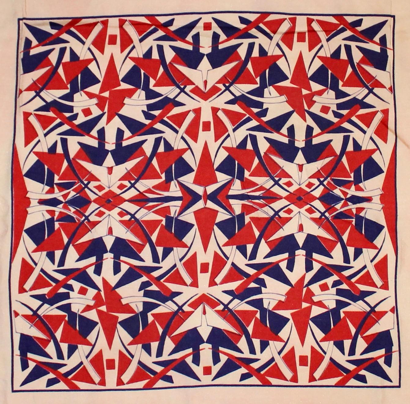 Rouge Rare écharpe Cheney Silks Art Deco en vente