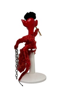 Rare Chenille Krampus Christmas Ornament Antique Austria, 1920s