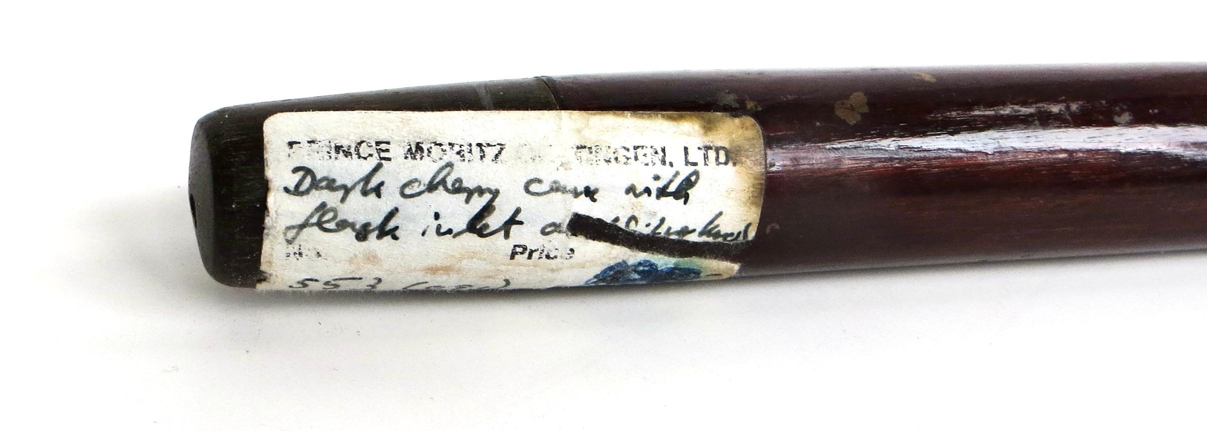 Late 19th Century Rare Cherry Wood Cane With Concealed Glass 