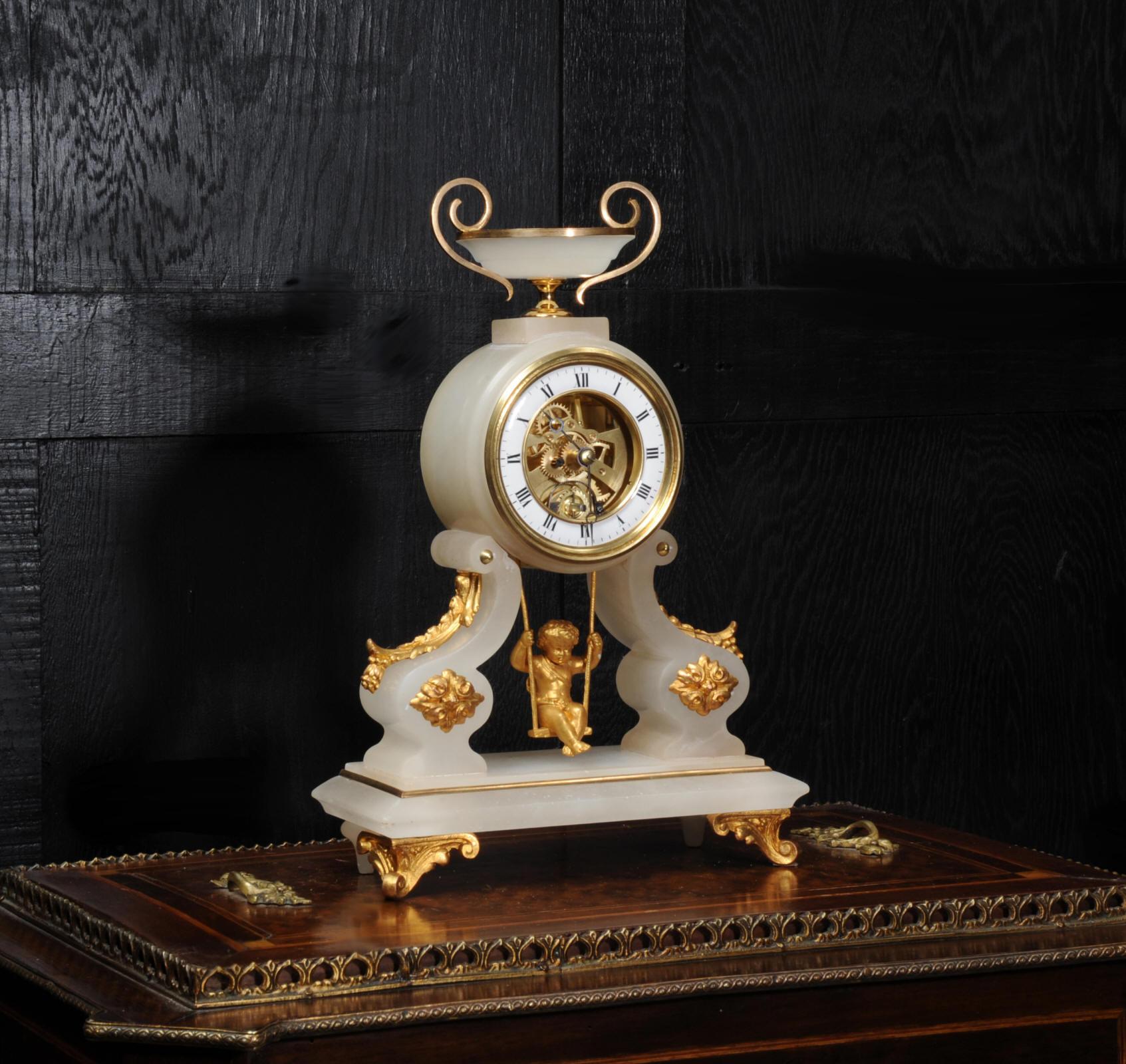 antique cherub clock