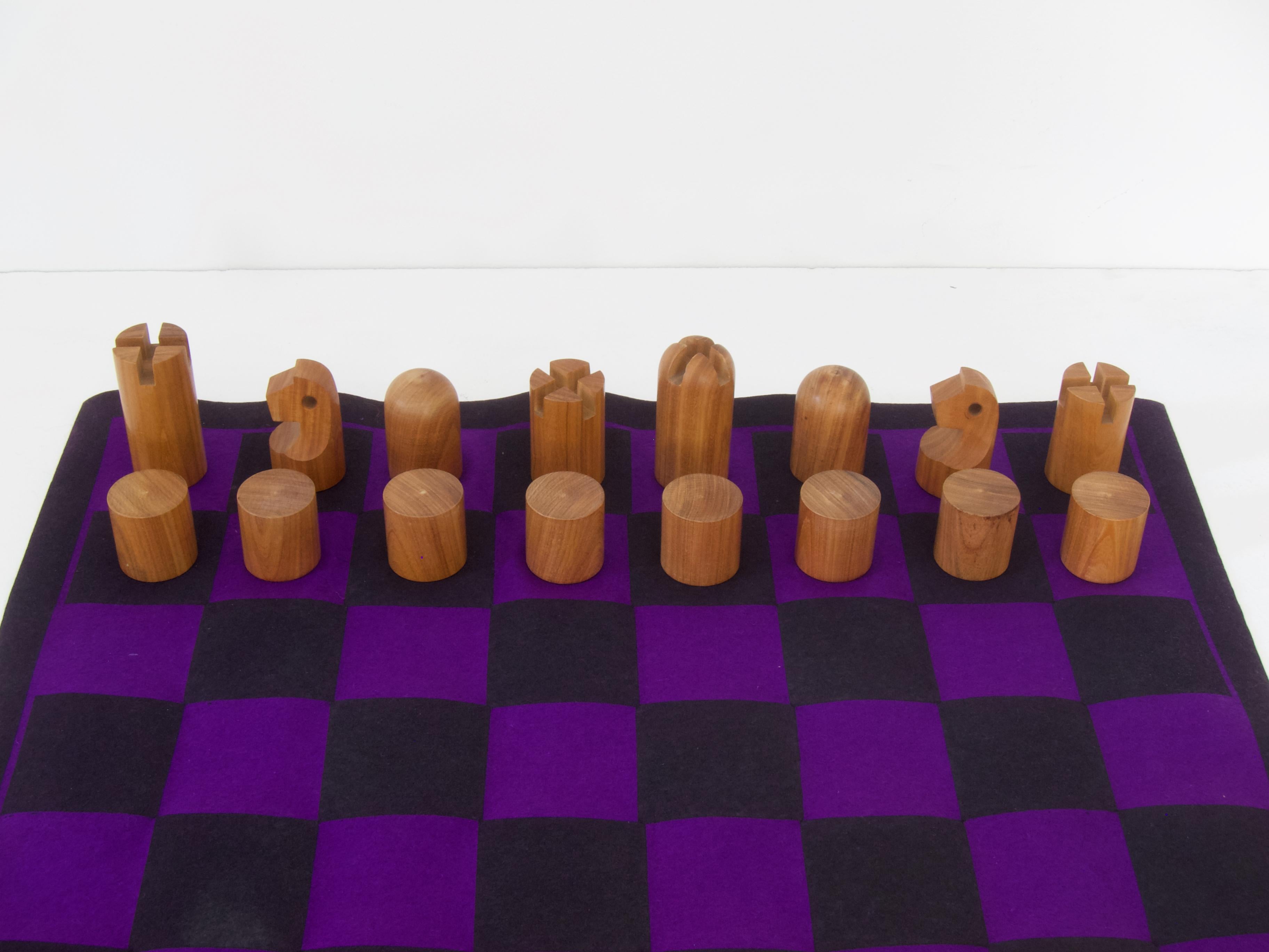 Felt Rare Chess Set by Carl Auböck For Sale