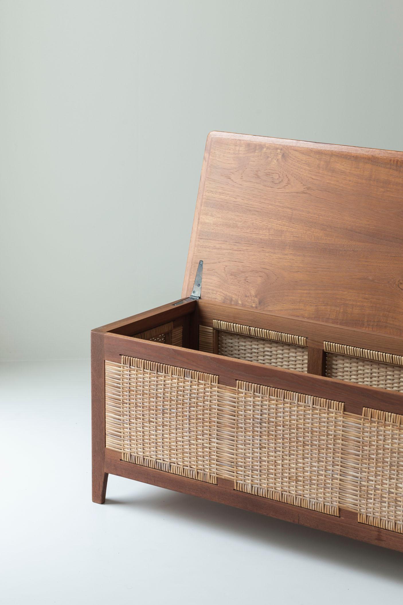 Rara cassapanca in teak di Kai Winding per Poul Hundevad, Danimarca anni '60. In condizioni buone in vendita a Antwerp, BE