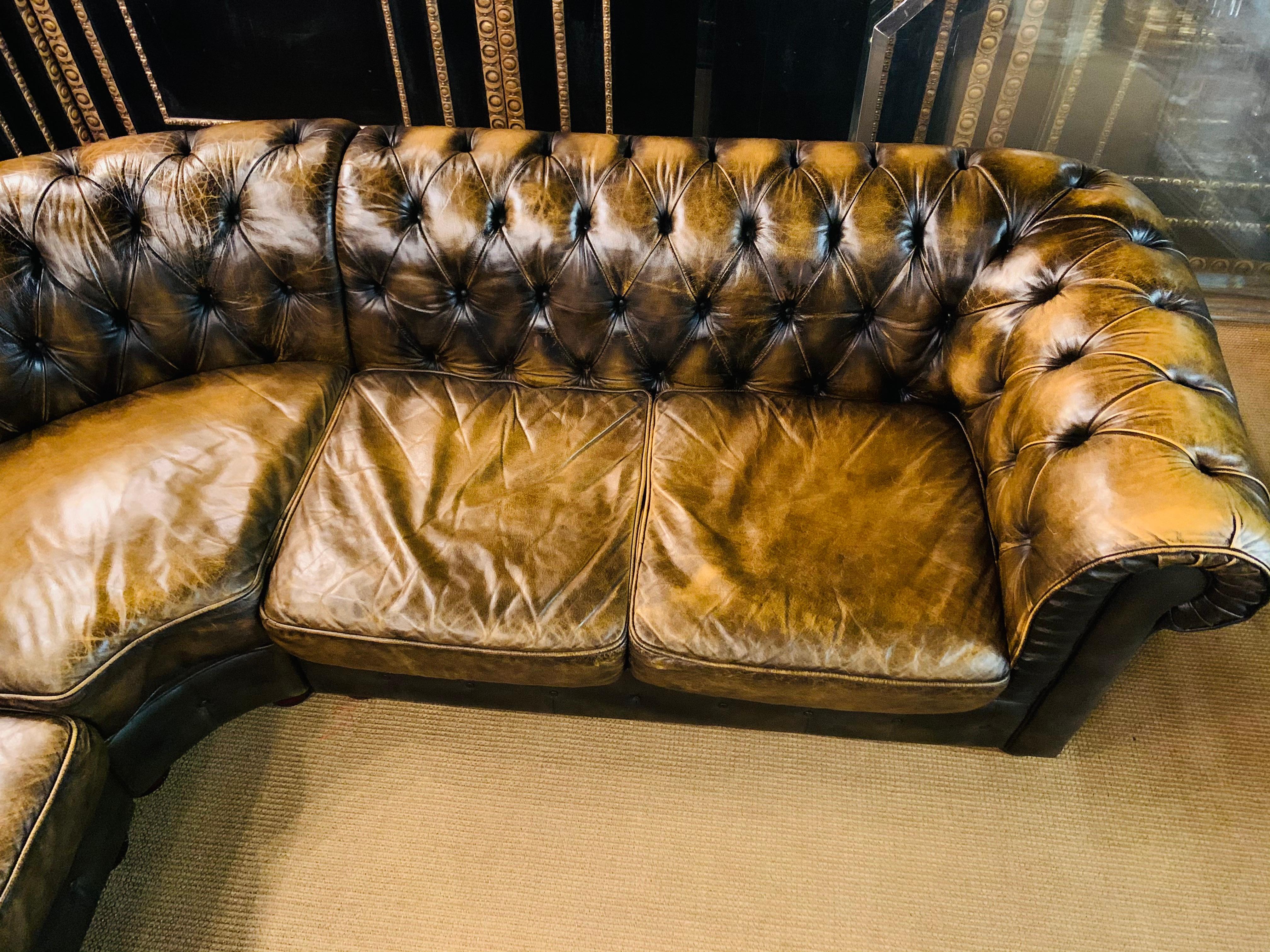 leather corner chesterfield sofa