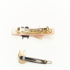 rare CHIC & MODE Alexandre Zouari 2X black pink crystal lingerie hair clip