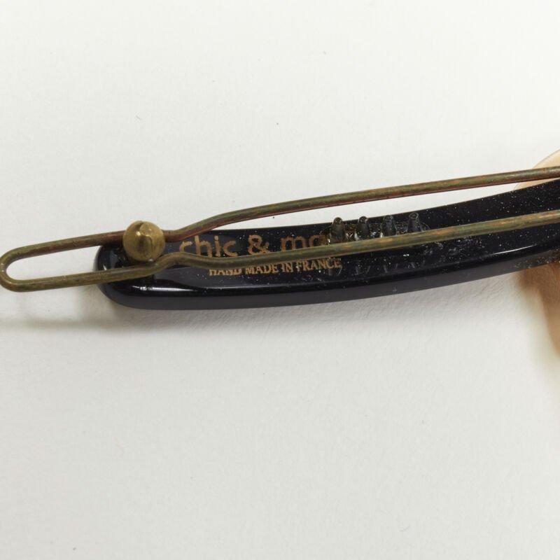 rare CHIC & MODE Alexandre Zouari 2X black pink crystal lingerie hair clip In Excellent Condition For Sale In Hong Kong, NT