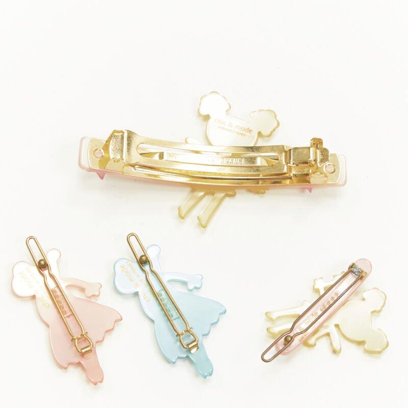 rare CHIC & MODE Alexandre Zouari crystal Fairy Mouse hair barrette clip X4
Reference: ANWU/A00260
Brand: Chic and Mode
Designer: Alexandre Zouari
Material: Plastic, Metal
Color: Multicolour
Pattern: Solid
Closure: Clip On
Extra Details: 9cm barette