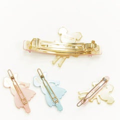 rare CHIC & MODE Alexandre Zouari crystal Fairy Mouse hair barrette clip X4