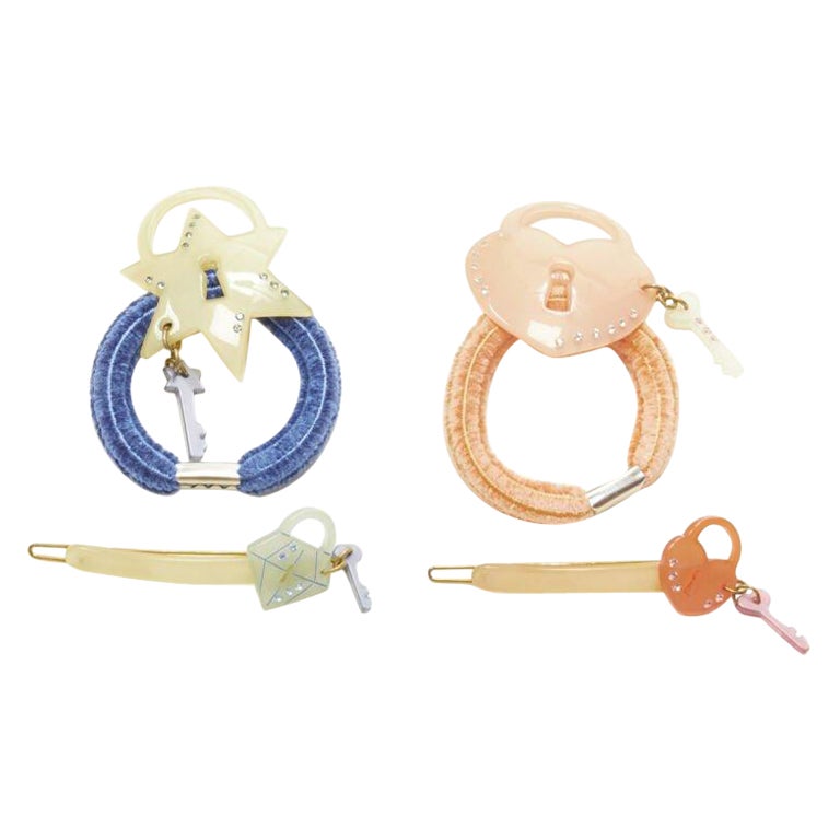 Seltene CHIC & MODE Alexandre Zouari Lock Herzstar-Diamant-Kristall-Haar-Clip-Krawatte