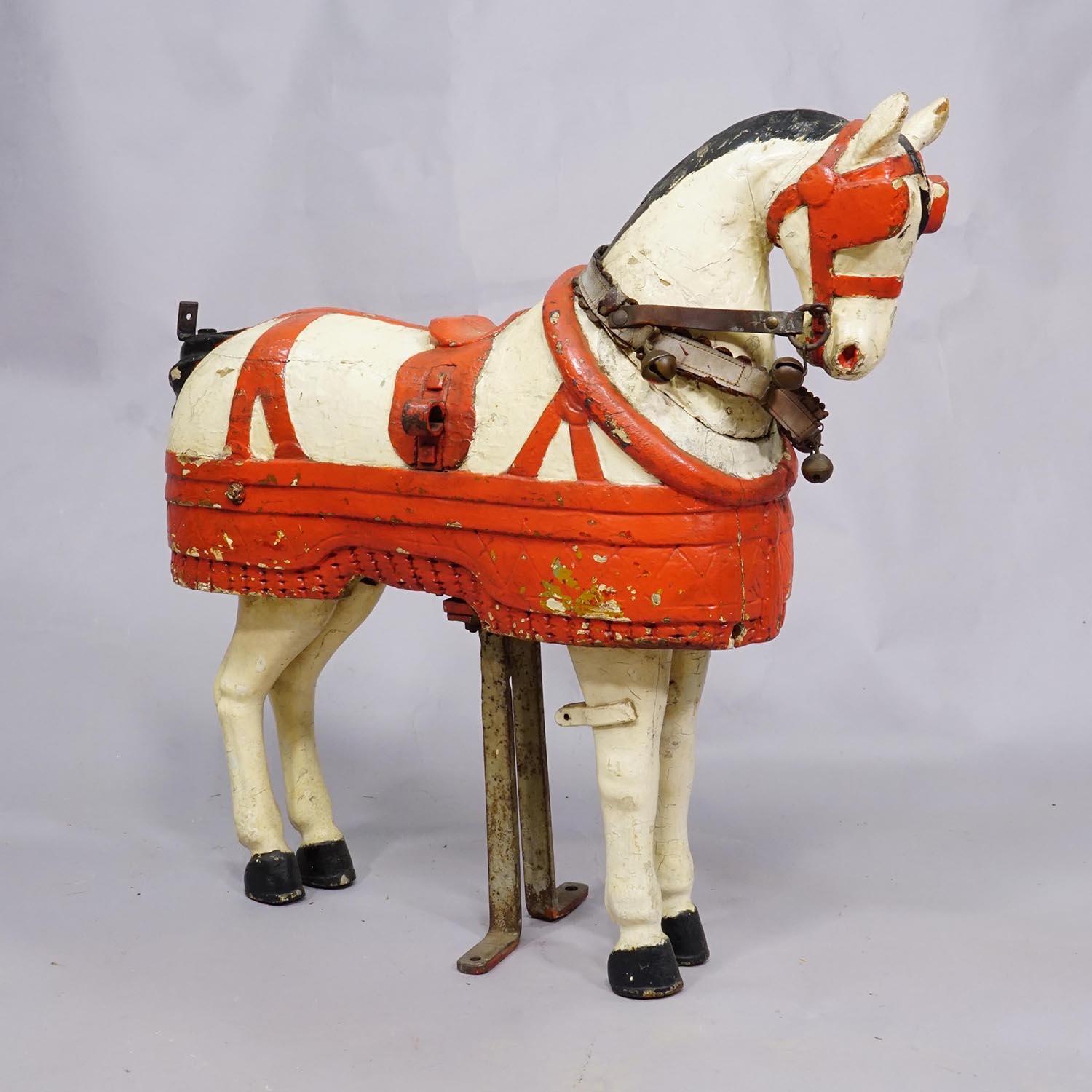 Seltenes Kinderkarussell Pit Horse, Deutschland ca. 1900s im Zustand „Gut“ im Angebot in Berghuelen, DE