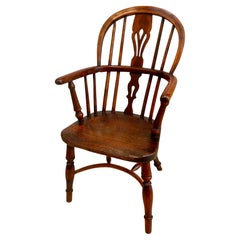 Rare Early 19th Century Child's Windsor Armchair