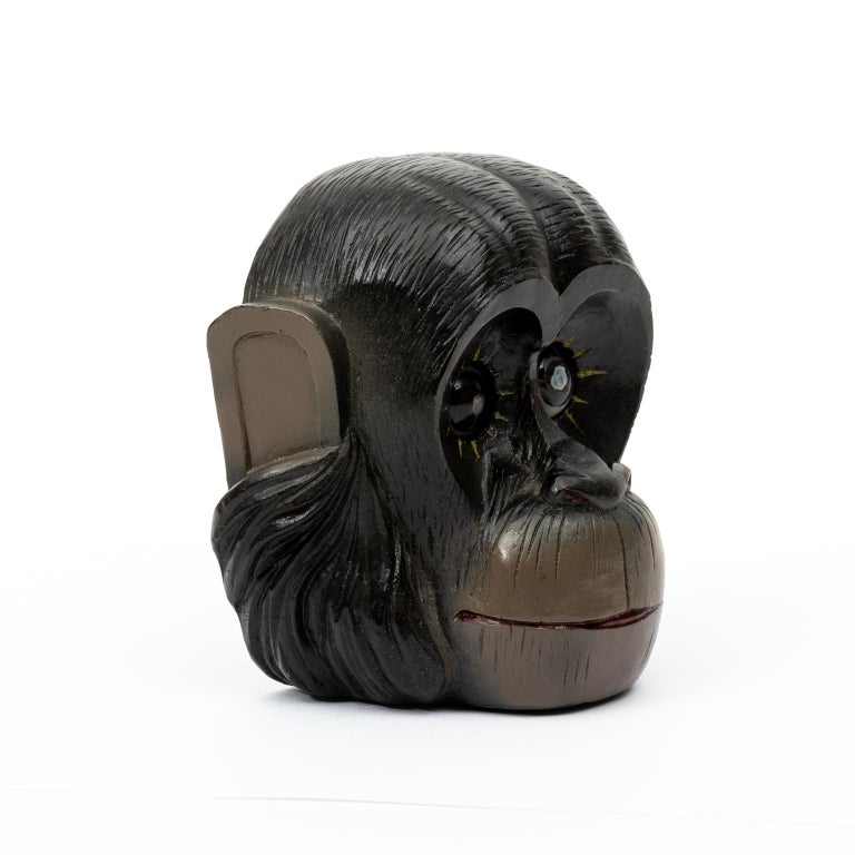 Rare Chimp Monkey Rotating Eye Clock Oswald Era For Sale at 1stDibs