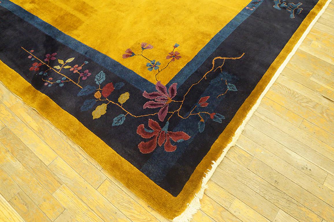 Hand-Knotted Rare Chinese Art Deco Rug  9' 0'' x11' 4''  For Sale