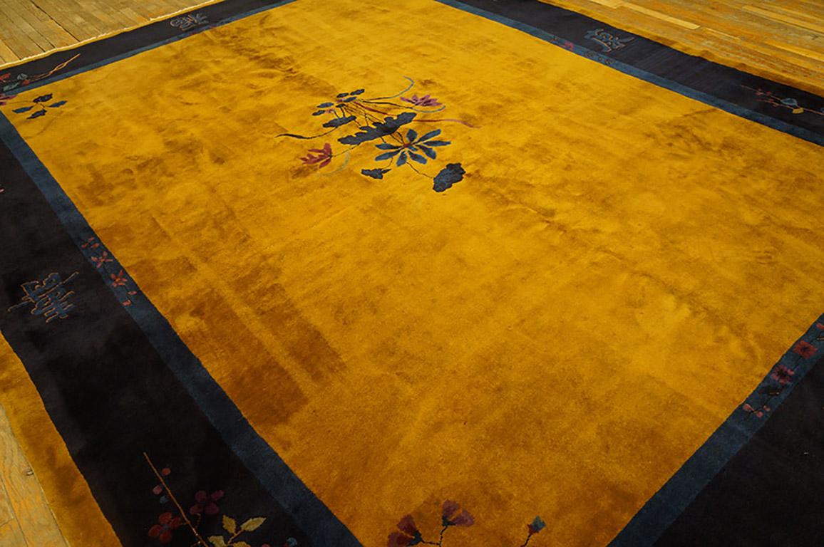 Rare Chinese Art Deco Rug  9' 0'' x11' 4''  In Good Condition For Sale In New York, NY