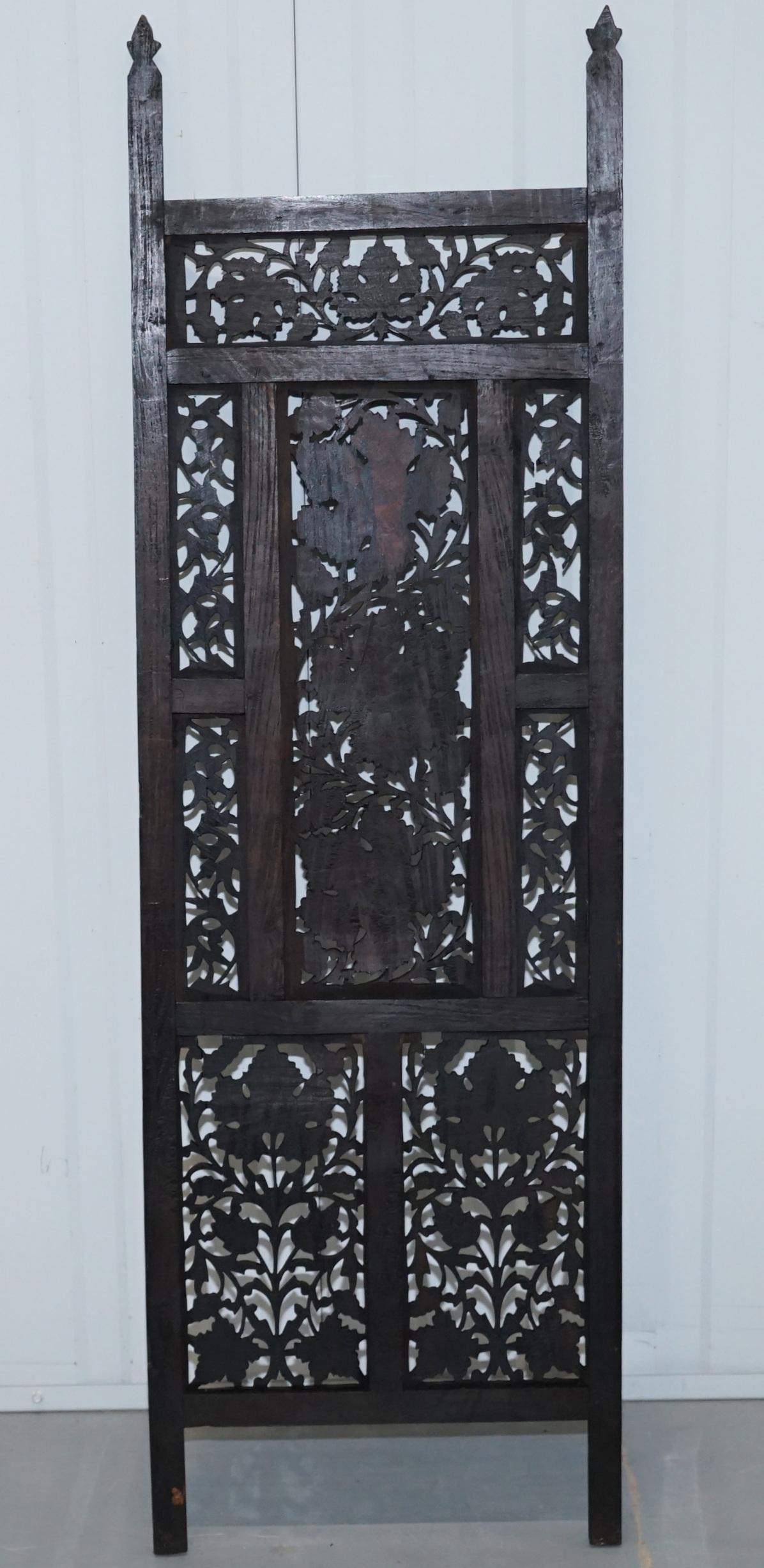 Rare Chinese Fretwork Carved Wall Panels Depicting Leaves Solid Teak Art Wood 8
