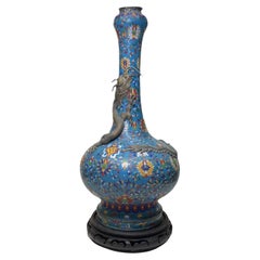 Rare Chinese Large and Long Cloisonné Urn Vase