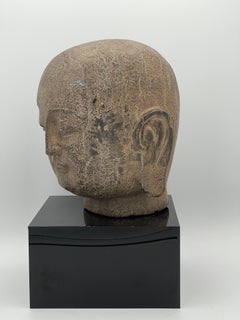 Rare Chinese Limestone Head of Buddha, Tang Dynasty, 9th Century