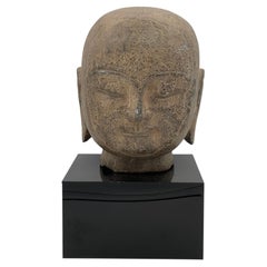 Rare Chinese Limestone Head of Buddha, Tang Dynasty, 9th Century