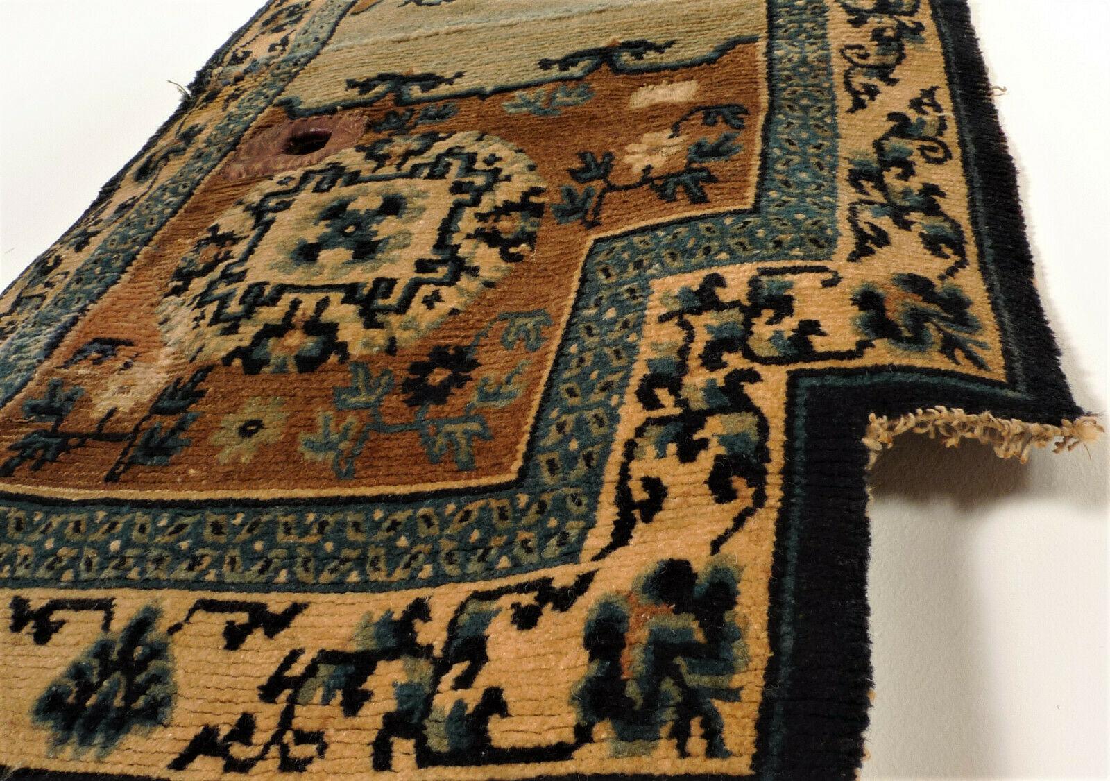Chinese Export Rare Chinese Ningxia Saddle Cover Rug, produced for Tibetan around  1850/70 For Sale