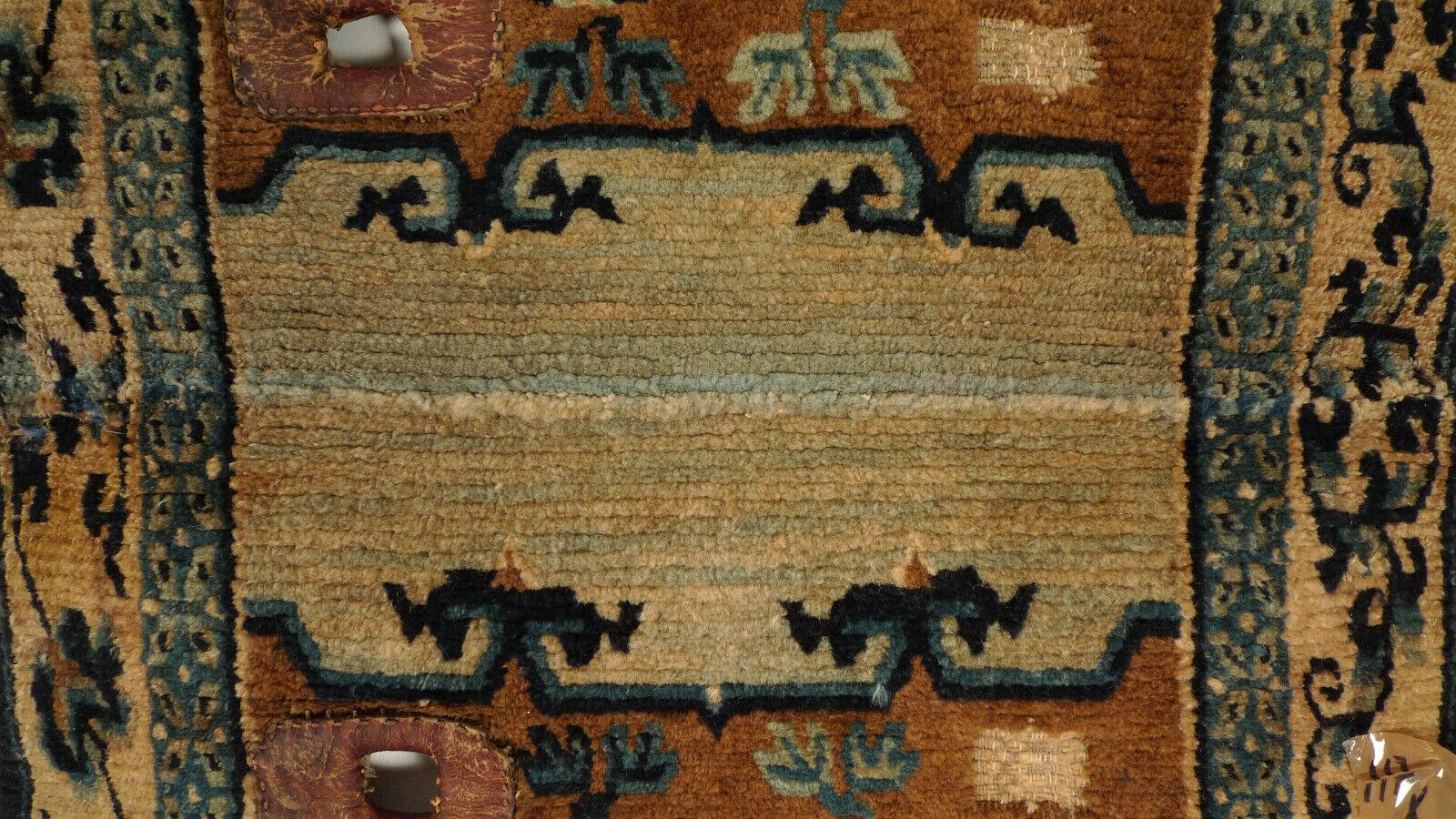 19th Century Rare Chinese Ningxia Saddle Cover Rug, produced for Tibetan around  1850/70 For Sale