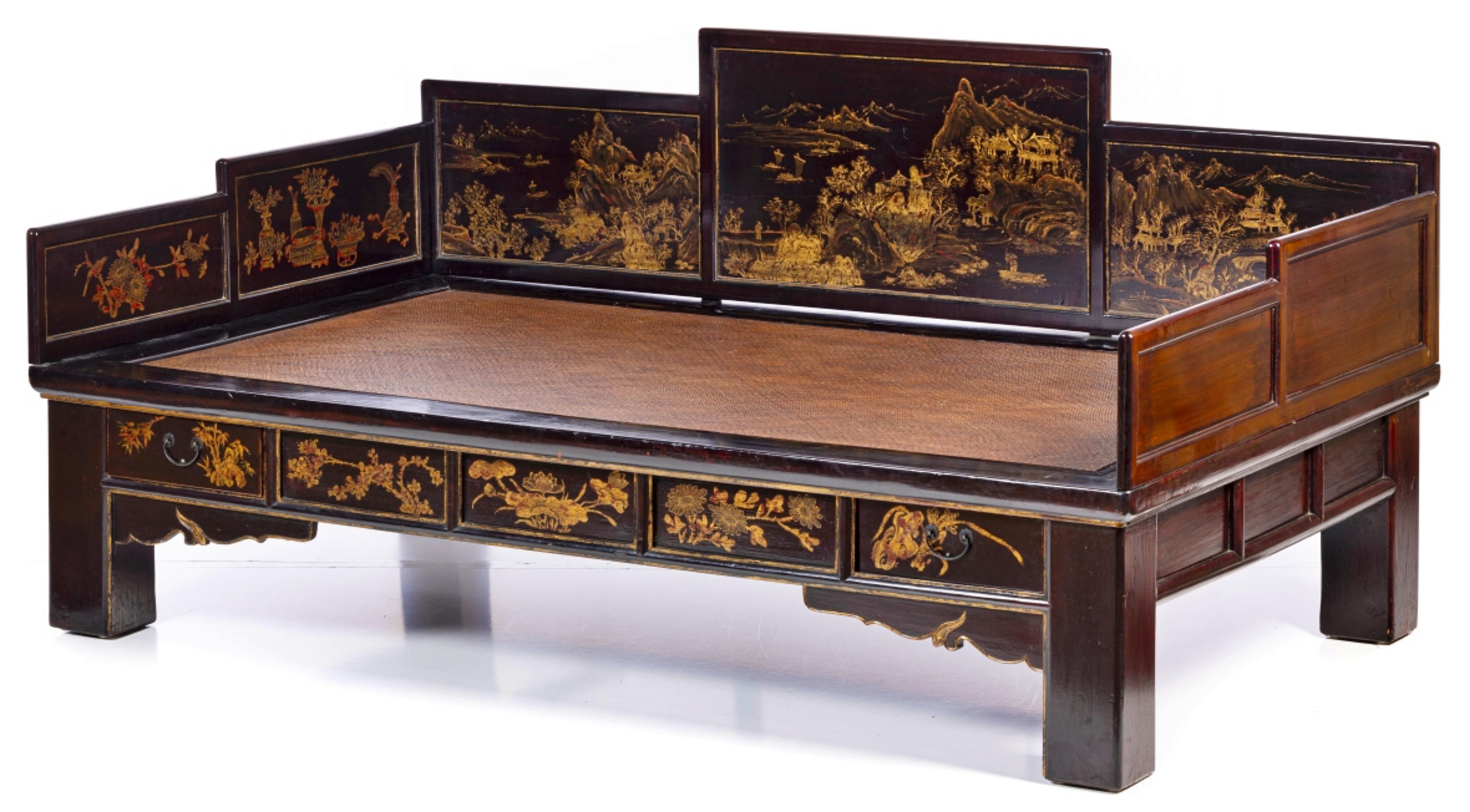 Hand-Crafted RARE CHINESE OPIUM BED 19th Century For Sale