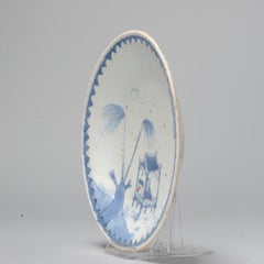 Rare Chinese Porcelain Ming Period Kosometsuke Plates Boat & Fisher, ca1600-1660