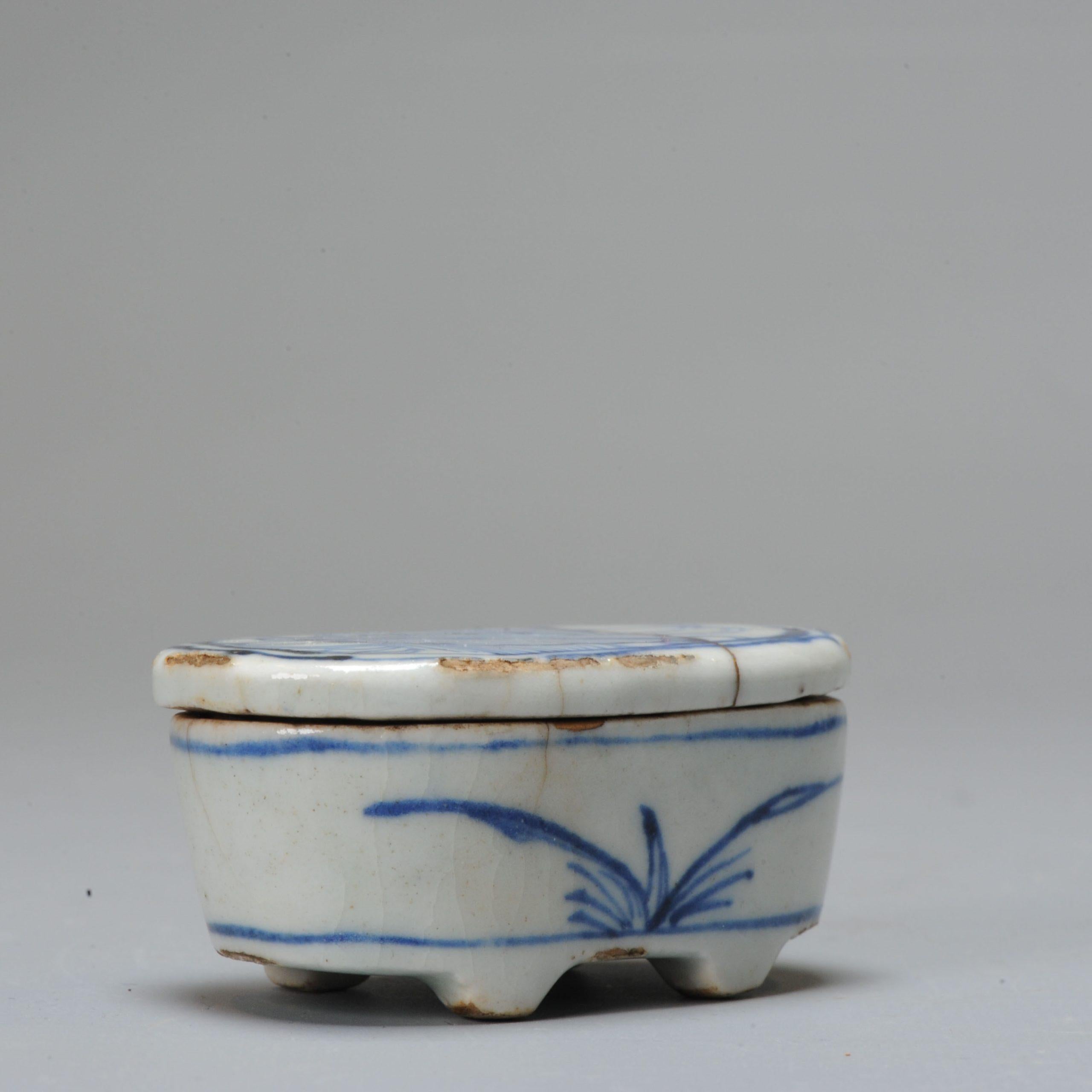 Seltene chinesische Kosometsuke- Weihrauchschachtel aus Porzellan Ming/Transitional Periode, 17. Jahrhundert (Chinesisch) im Angebot