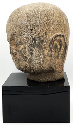 Rare Chinese Song Dynasty Carved Limestone Head of Buddha, Ca. 9th Century