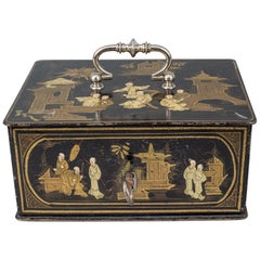 Rare Chinoiserie Lacquered Strong Box