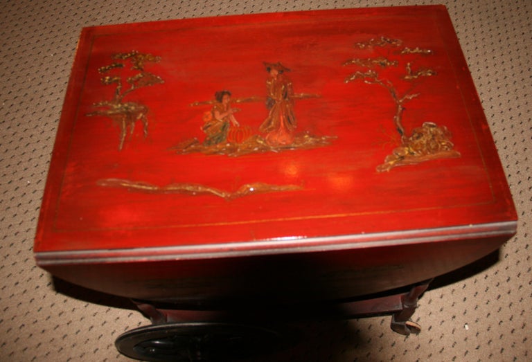 Rare Chinoiserie Tea Cart For Sale at 1stDibs | tea carts