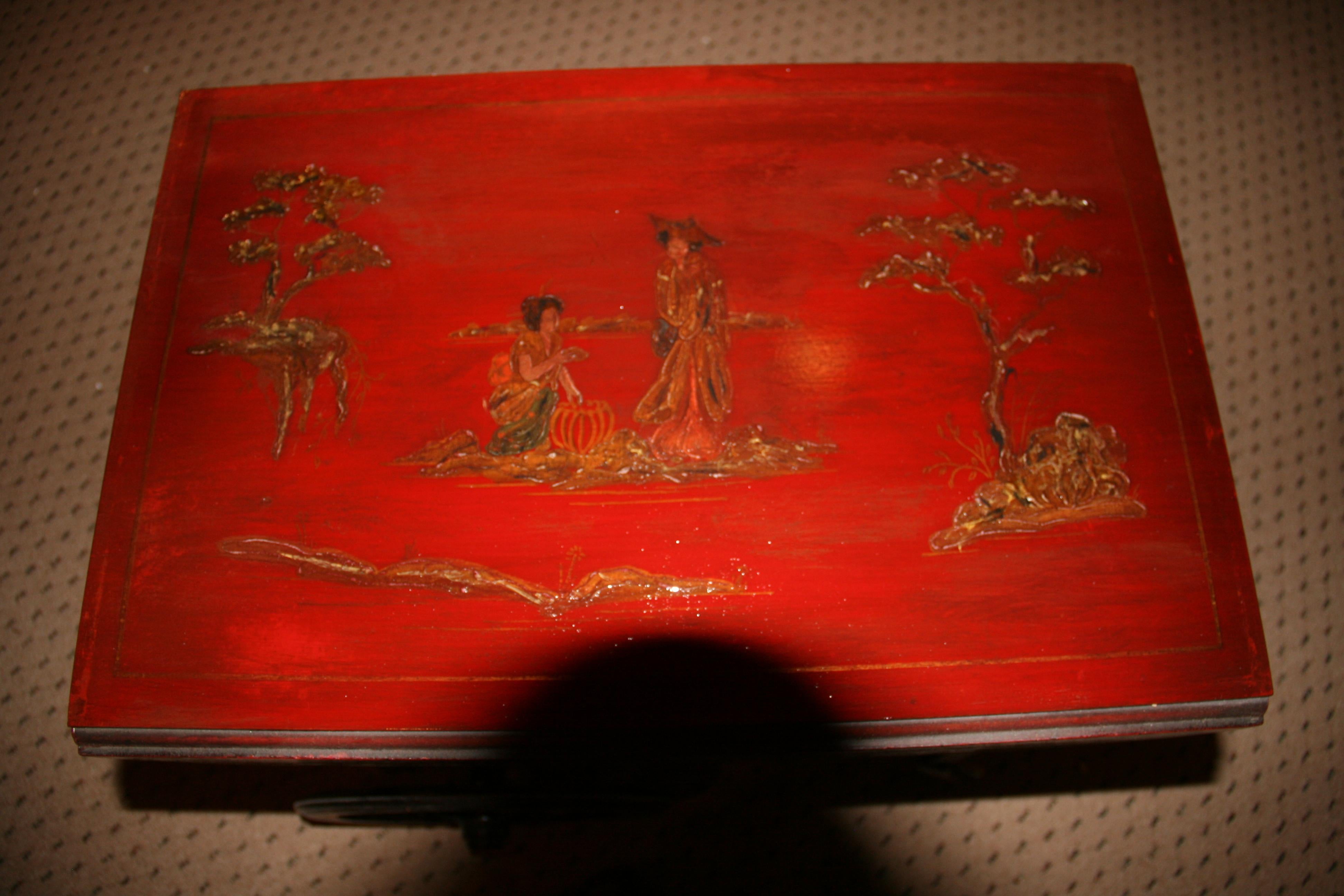 Bois de feuillus Rare chariot à thé chinoiseries en vente