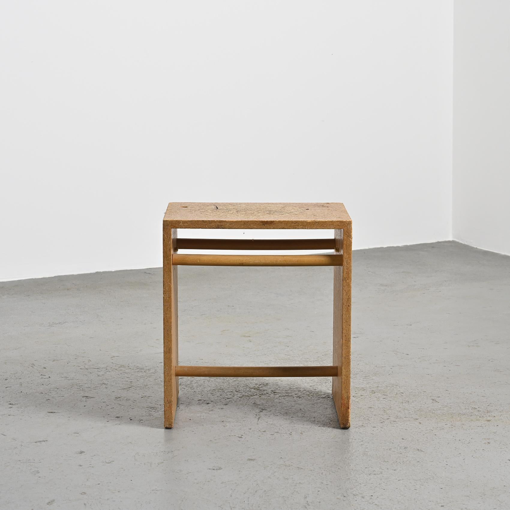 Rare tabouret en aggloméré de Max Bill, Ulm, circa 1962 en vente 7
